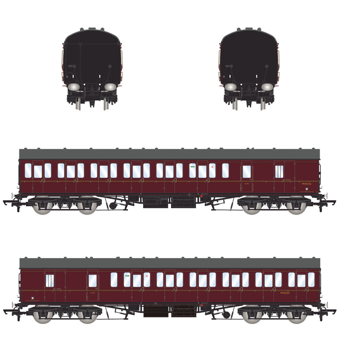 BR Mk1 57' Non-Gangway Coach - BS - Lined Maroon  (Low position) M43235