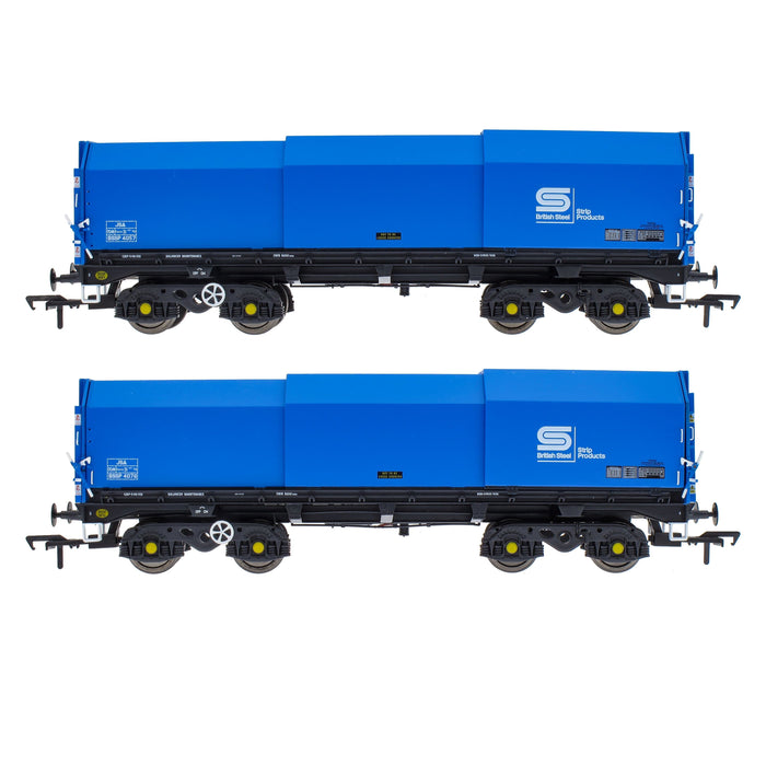 JSA Bogie Covered Steel Wagon Twin Pack - British Steel 3