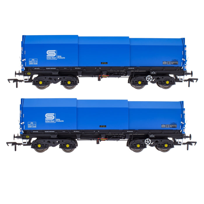 JSA Bogie Covered Steel Wagon Twin Pack - British Steel 2