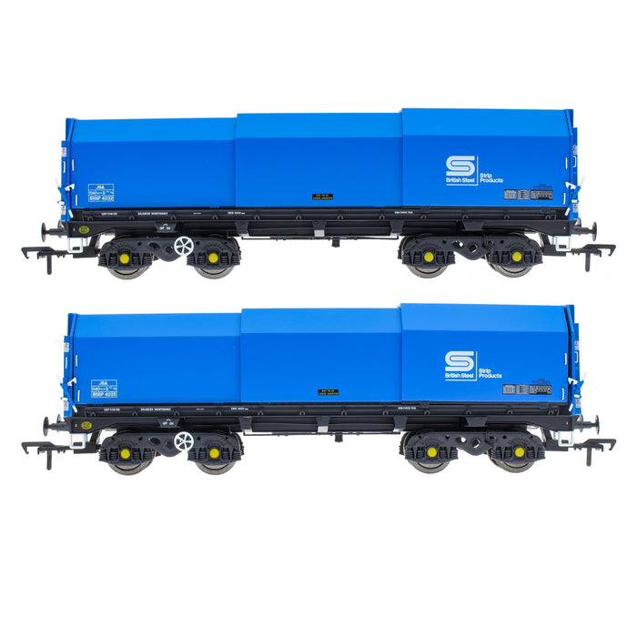 JSA Bogie Covered Steel Wagon Twin Pack - British Steel 1