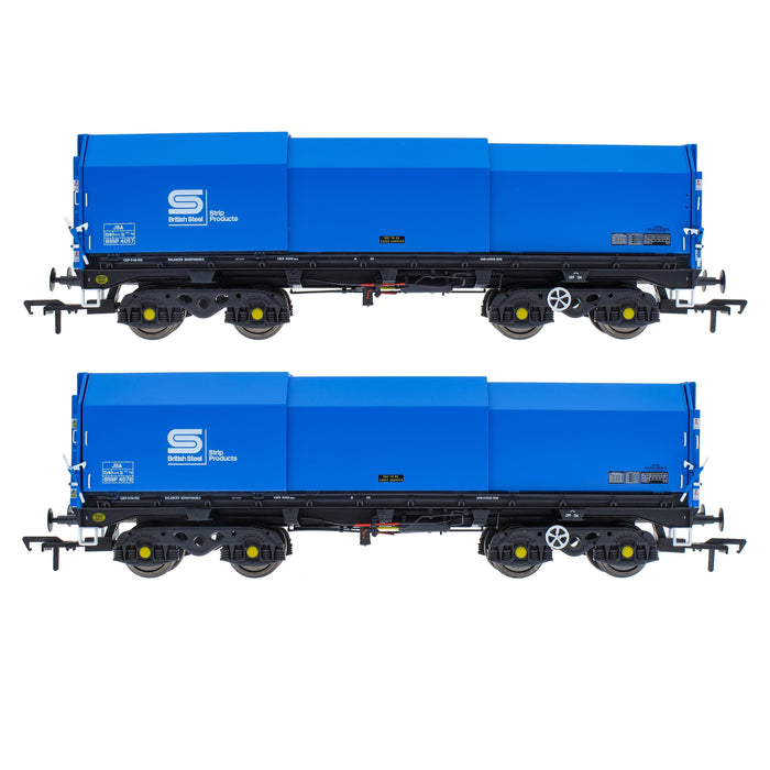 JSA Bogie Covered Steel Wagon Twin Pack - British Steel 3