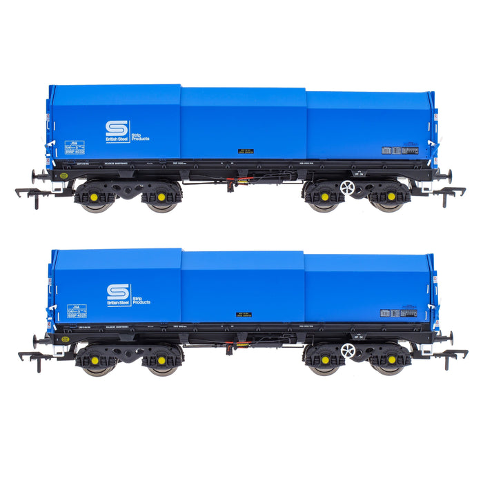 JSA Bogie Covered Steel Wagon Twin Pack - British Steel 1