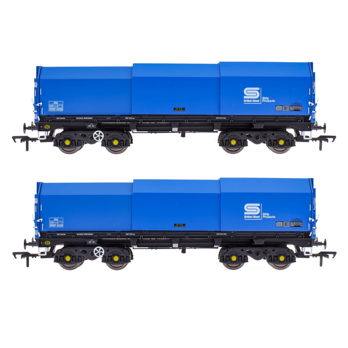 JSA Bogie Covered Steel Wagon Twin Pack - British Steel 2