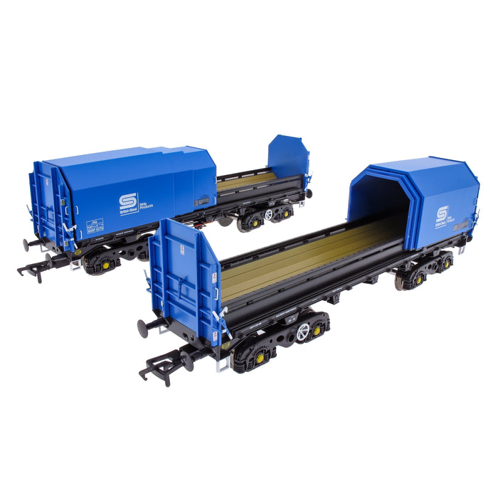 JSA Bogie Covered Steel Wagon Twin Pack - British Steel 3