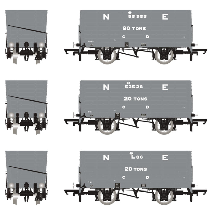 P7 Hopper - 1911-1922 Pre-Grouping: NER Grey - Triple Pack