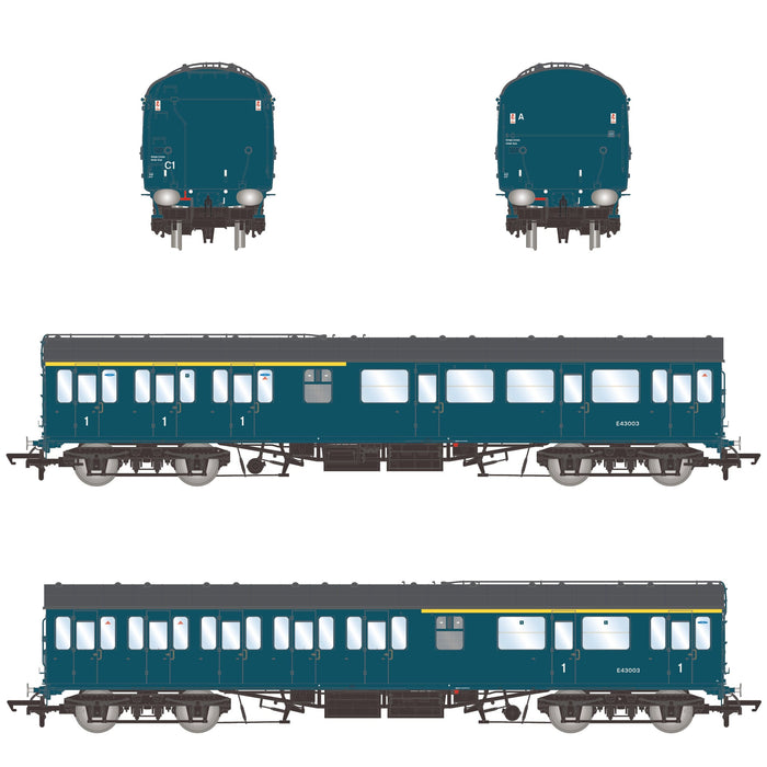 BR Mk1 57' Non-Gangway Coach - CL - BR Rail Blue: E43003