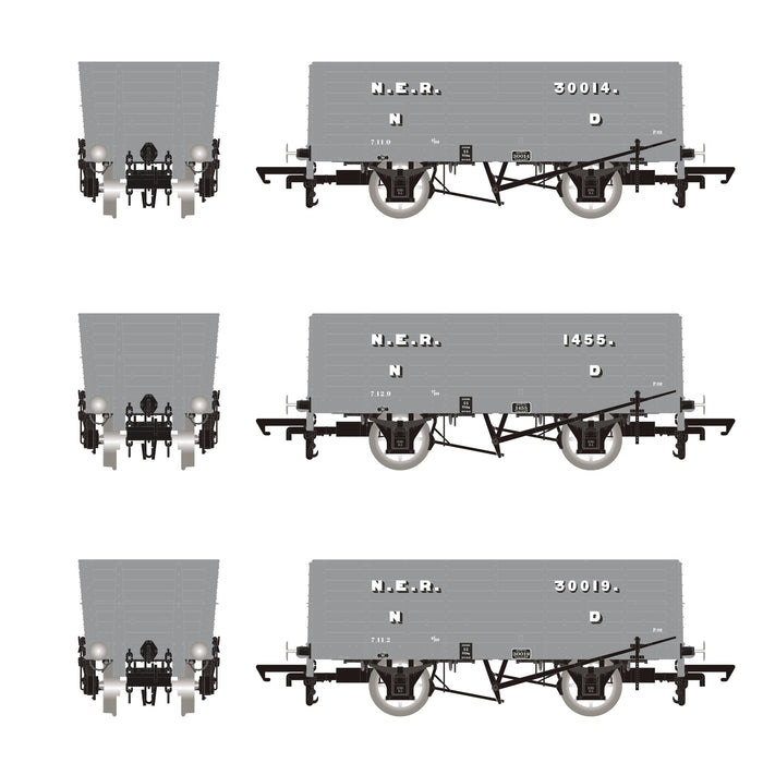 P6 Hopper - 1901-1904 Pre-Grouping: NER Grey - Triple Pack