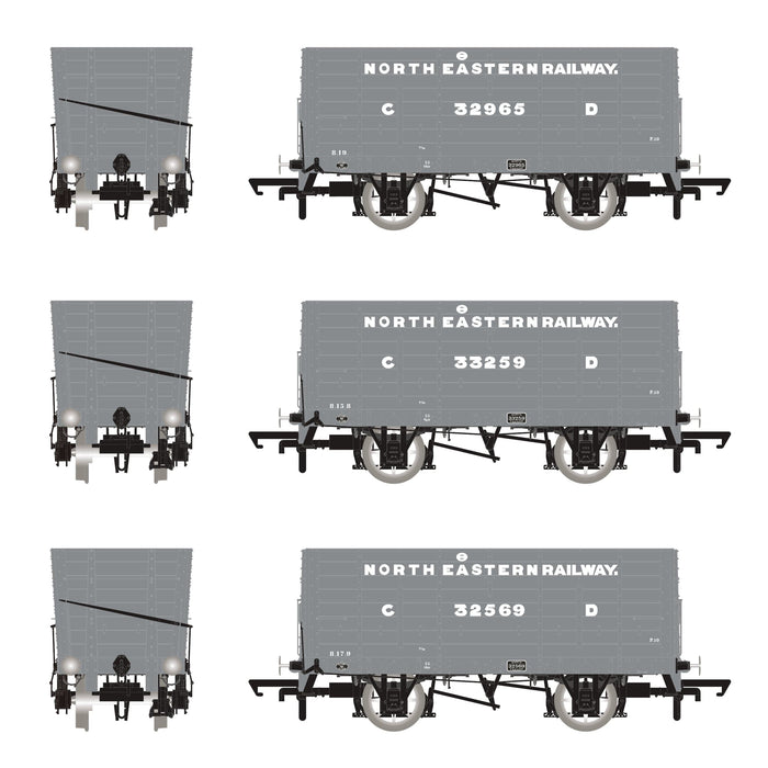 P7 Hopper - 1904-1910 Pre-Grouping: NER Grey - Triple Pack