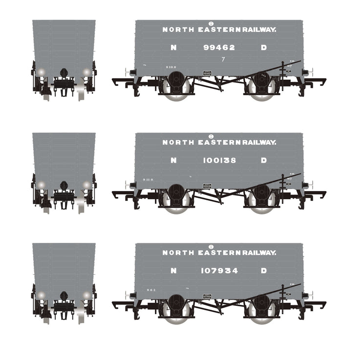 P8 Hopper - 1904-1910 Pre-Grouping: NER Grey - Triple Pack