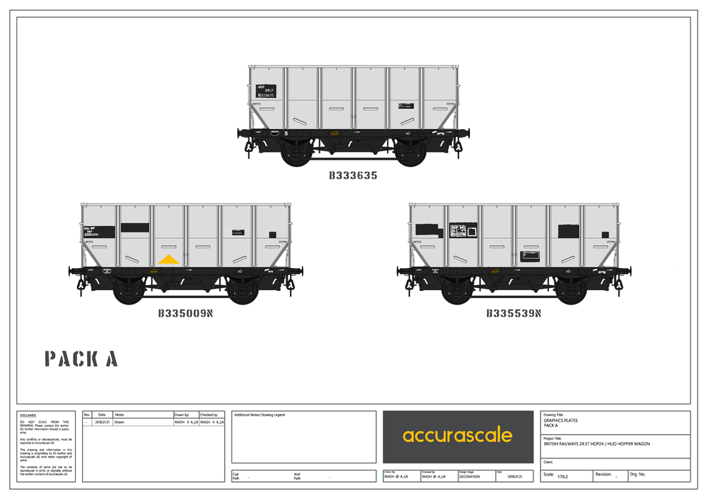 BR 24.5T HOP24/HUO Coal Hopper - Grey pre TOPS- Pack A