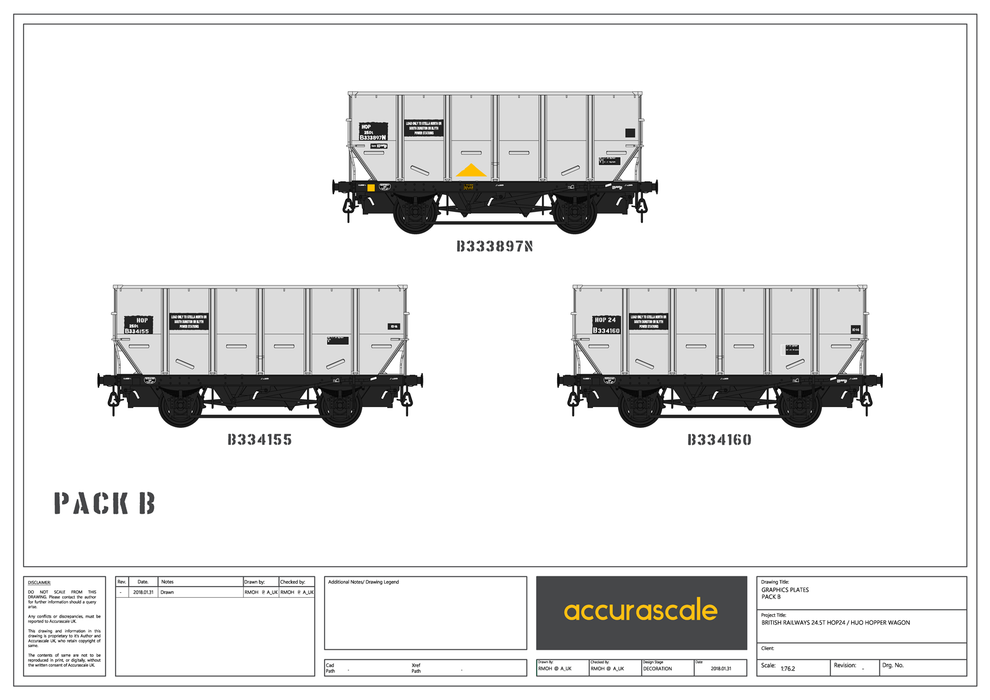 BR 24.5T HOP24/HUO Coal Hopper - Grey pre TOPS- Pack B