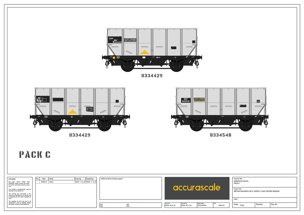 BR 24.5T HOP24/HUO Coal Hopper - Grey pre TOPS- Pack C