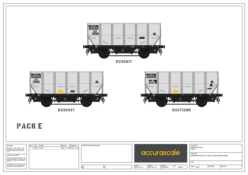 BR 24.5T HOP24/HUO Coal Hopper - Grey pre TOPS- Pack E